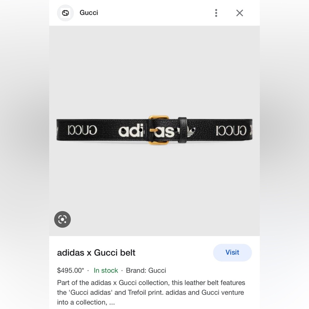 Authentic Gucci X Adidas belt